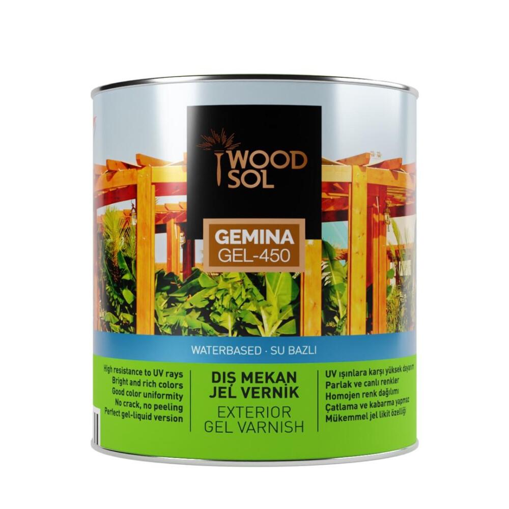 Woodsol Gemina Dış Mekan Ahşap Jel Vernik 1569 Misty Grey 2.5 l - 1