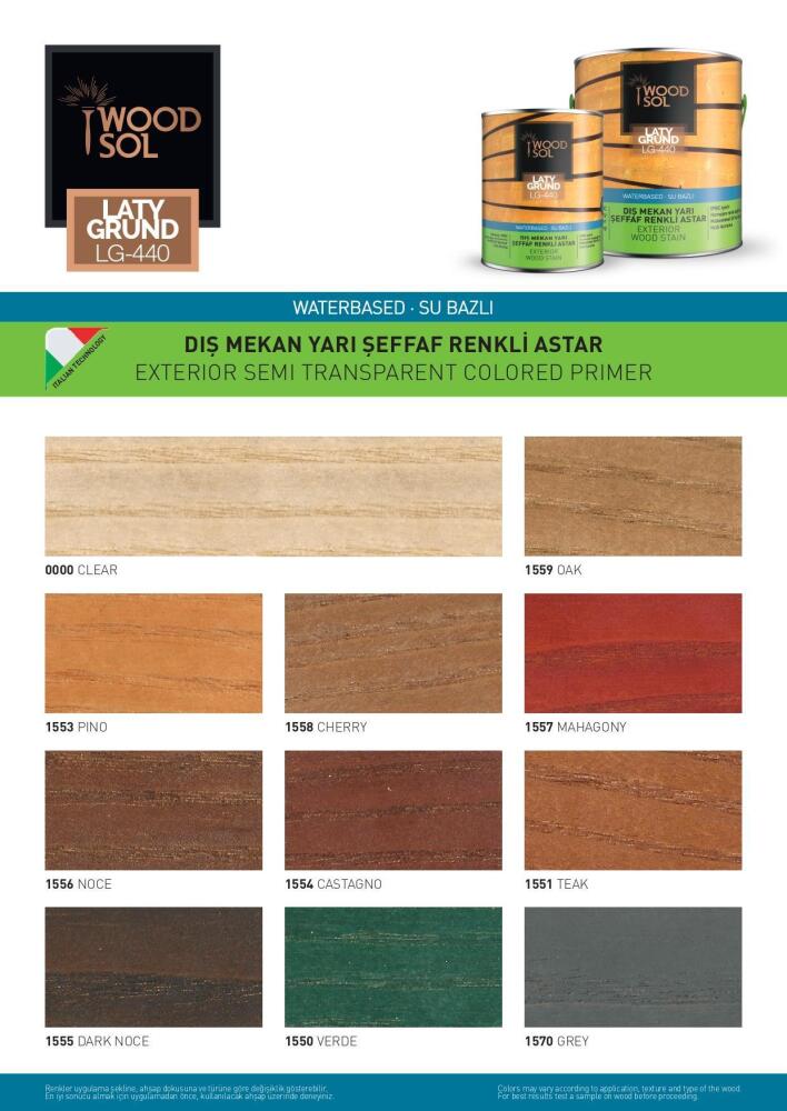 Woodsol Latygrund Dış Mekan Yarı Şeffaf Renkli Ahşap Astar 1557 Mahagony 2.5 l - 5